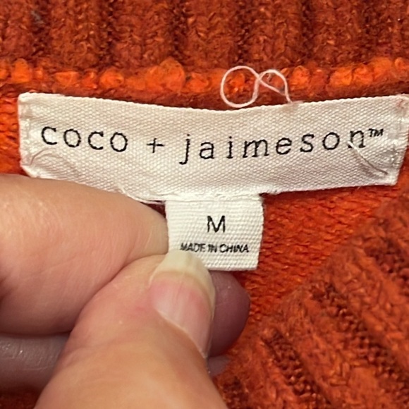 Coco‎ & Jamieson Cropped Sweater Women’s Sz M 2 tone orange with flower design - Picture 4 of 15